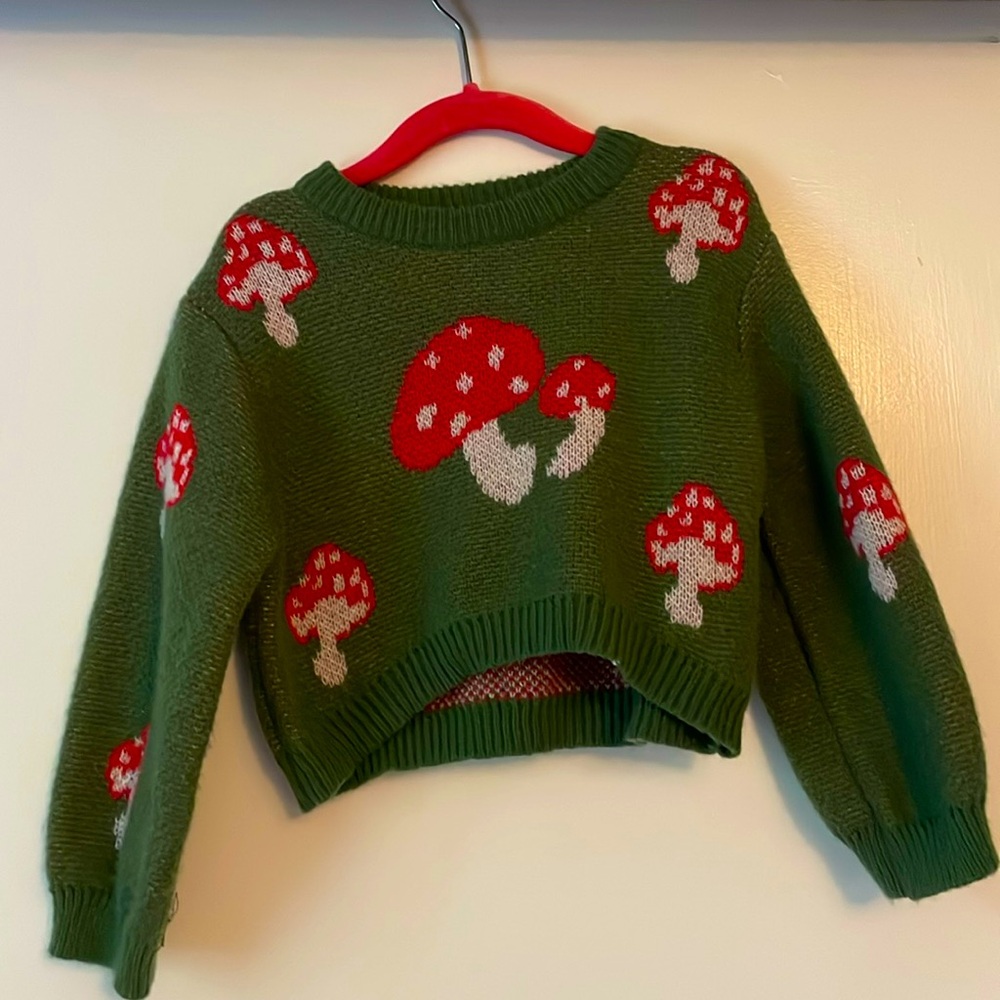 Trendy mushroom sweater for earthy toddlers